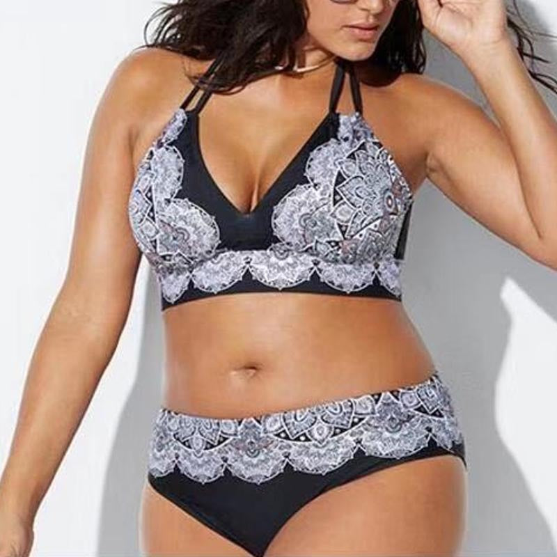 Damen Triangel-Bikini mit kontrastierenden Dessins Drune