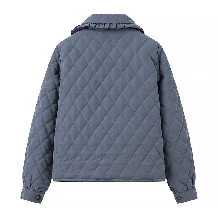 Damen gesteppte Übergangsjacke mit großem Kragen und praktischen Taschen Drune