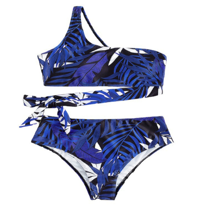 Damen Bikini-Set mit asymmetrischem Top und hohem Beinausschnitt Drune
