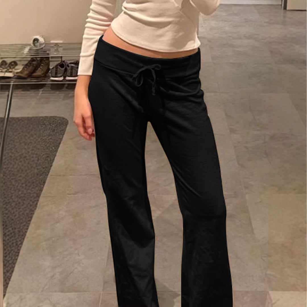 Damen weite Freizeit-Hose mit verstellbarem Bund und komfortablem Schnitt Drune