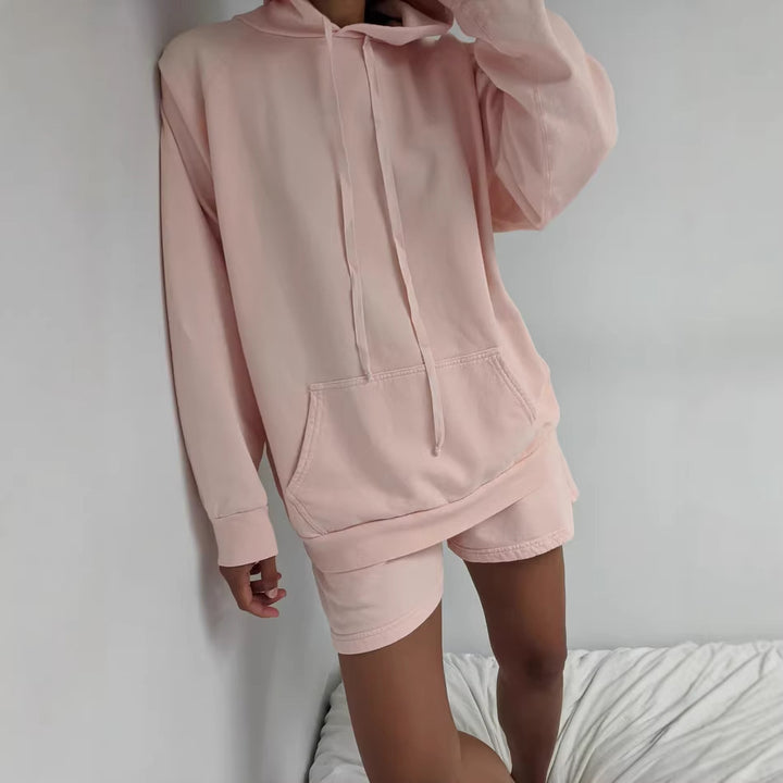 Damen gemütliches Hoodie und Shorts-Set Drune