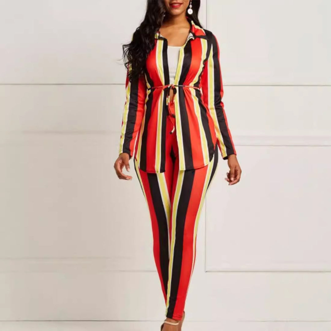 Damen Bunte und figurbetonte Lounge-Kombination Drune