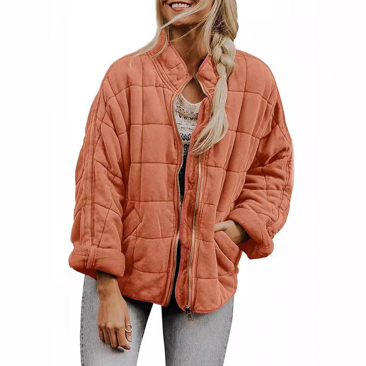 Damen Steppjacke mit hochschließendem Kragen und praktischen Tasche Drune