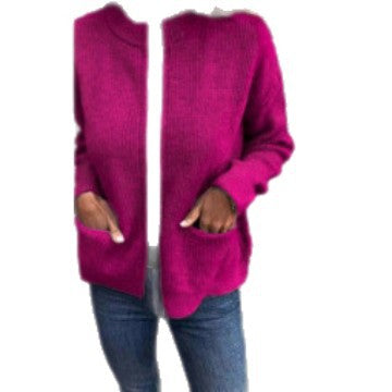 Damen lässige Strickjacke mit praktischen Taschen und femininer Passform Drune