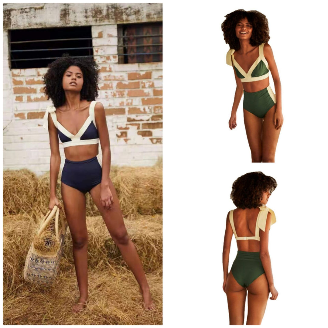 Damen Hoch geschnittener Bikini mit elegantem Wickeldetail Drune