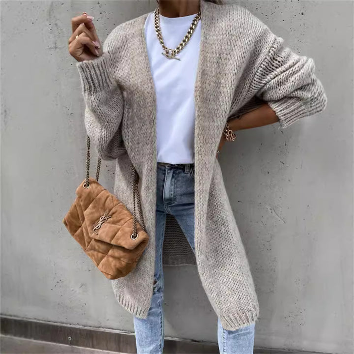 Damen Strickcardigan im Grobstrick-Stil mit offenem Design Drune