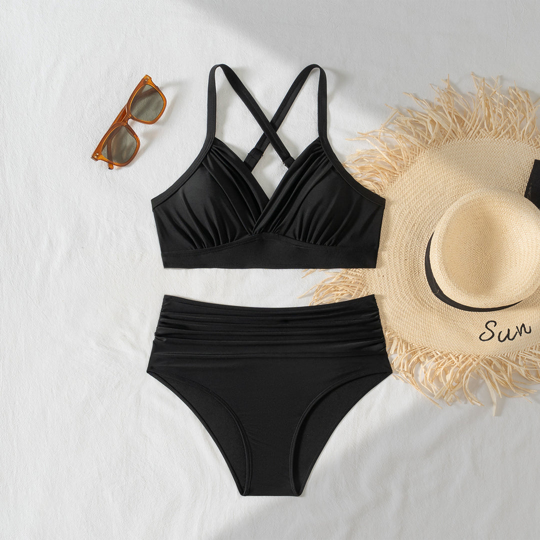 Damen Hochgeschnittener Bikini mit raffiniertem Wickel-Design Drune
