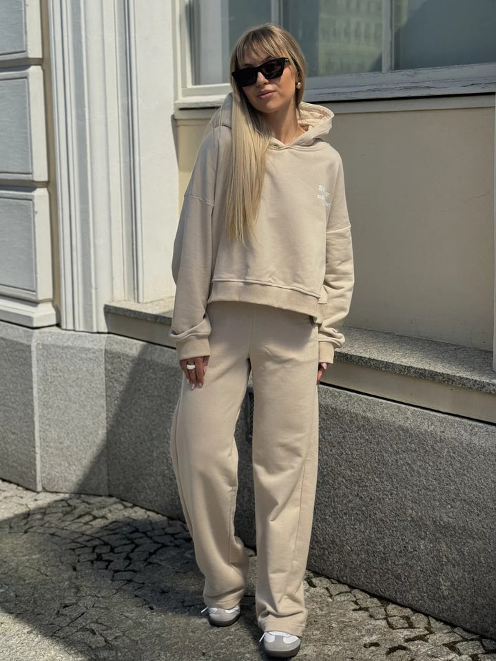Damen lässiger Hoodie und weit geschnittene Jogginghose Drune