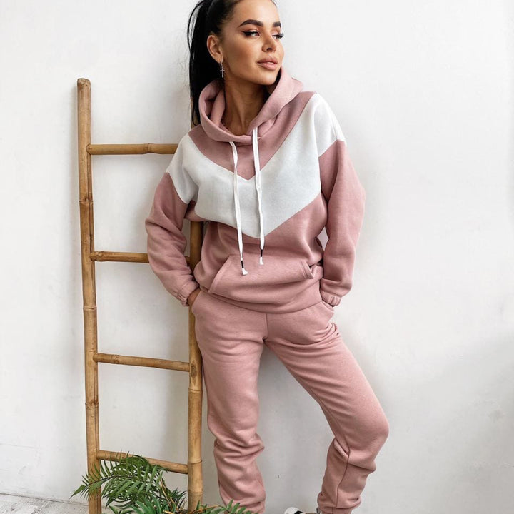 Damen Sportliches Set mit Kapuze und elastischem Bund Drune