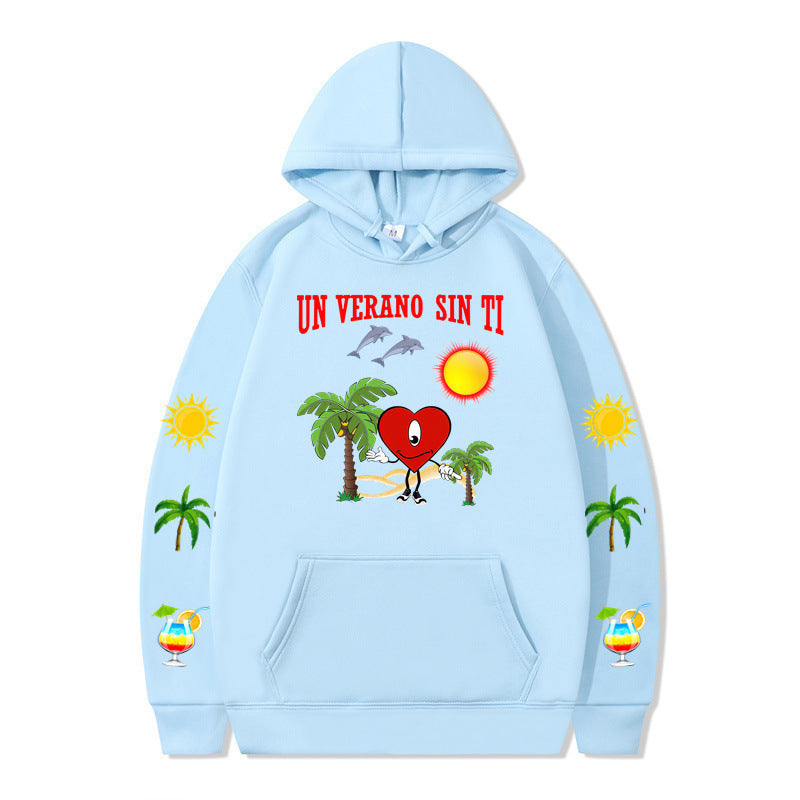 Damen Kapuzenpullover mit lebhaftem Sommermotiv und bequemer Passform Drune