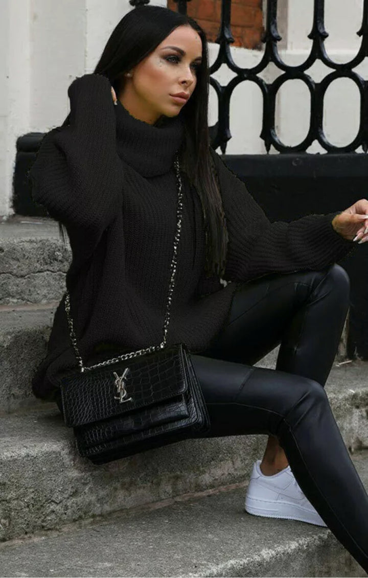 Damen Strickpullover mit Rollkragen und hoher Passform Drune