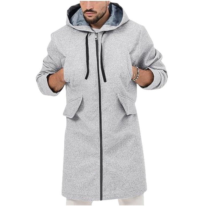 Herren eleganter Parka mit Kapuze und praktischen Taschen Drune