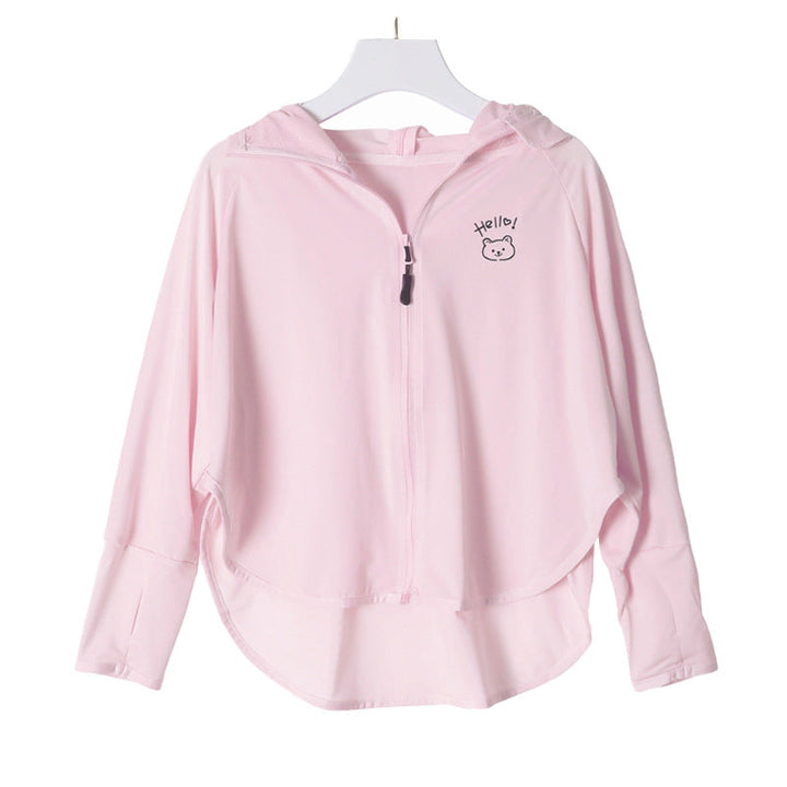 Damen sportliche Zip-Jacke mit niedlichem Aufdruck Drune