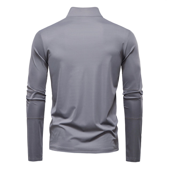 Herren nan Funktions-Langarmshirt mit Stehkragen und halbem Reißverschluss Drune