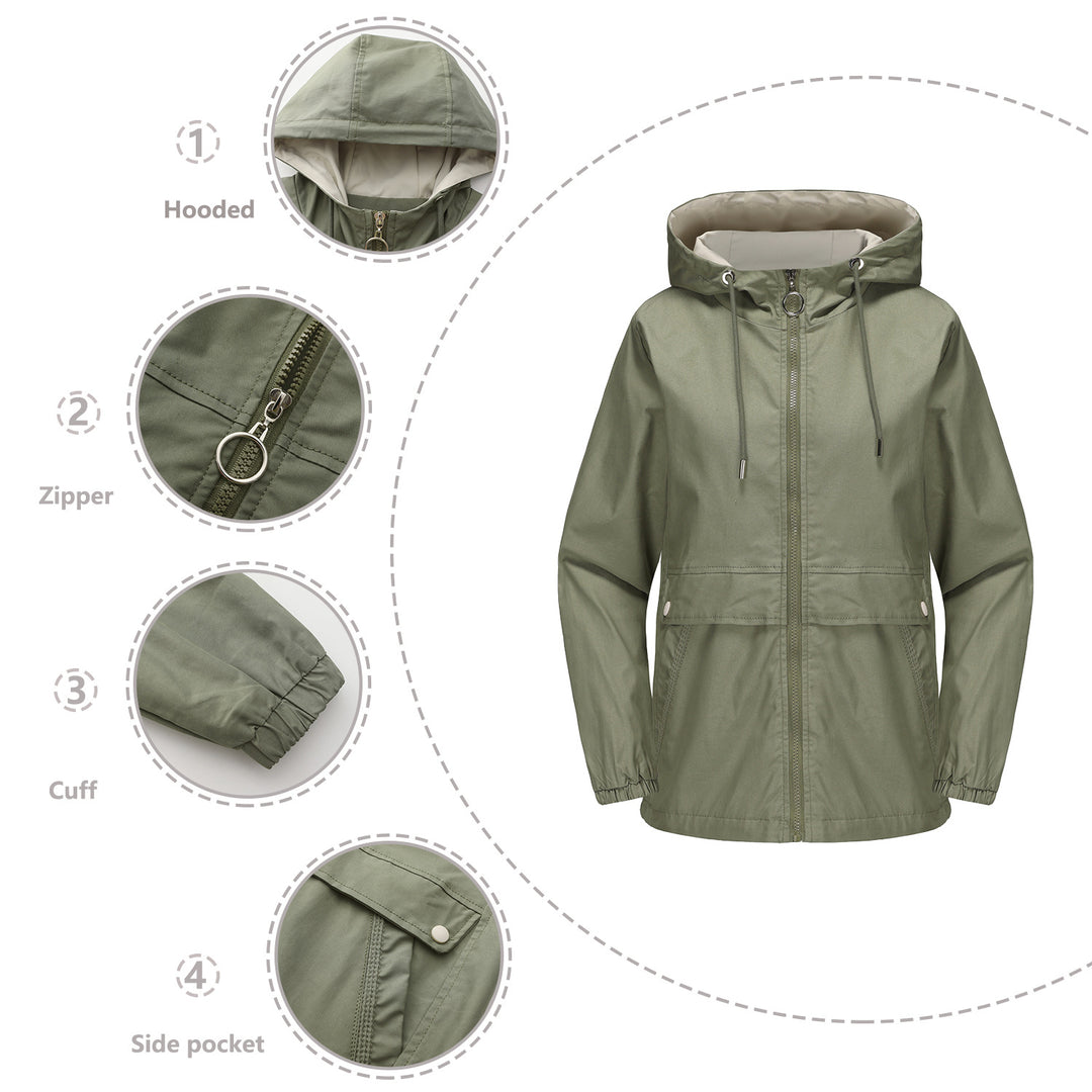 Damen modische Freizeitjacke mit verstellbarem Bund Drune