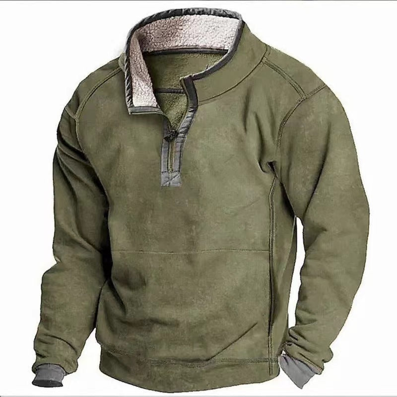 Herren Fleecesweater mit hochgeschlossenem Kragen und praktischem Reißverschluss Drune