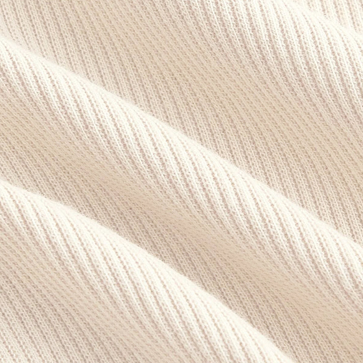 Damen langärmliges Crop-Shirt mit asymmetrischem Ausschnitt und feiner Rippstruktur Drune