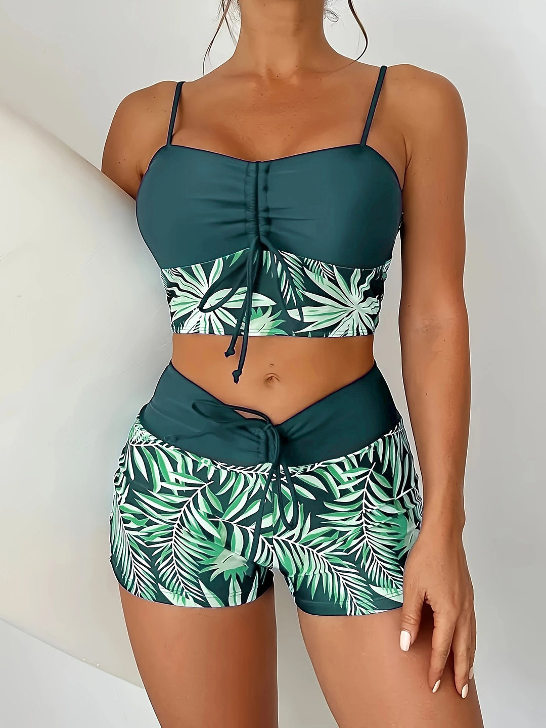 Damen Crop-Top-Bikini mit Short Drune