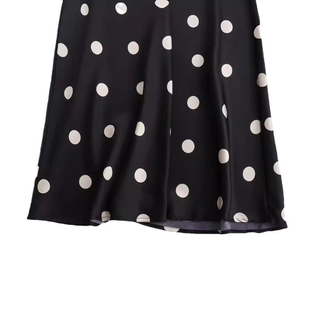 Damen Maxi-Rock mit elegantem Punktmuster und elastischem Bund Drune