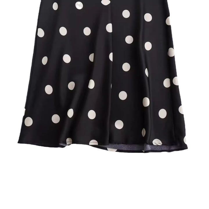 Damen Maxi-Rock mit elegantem Punktmuster und elastischem Bund Drune