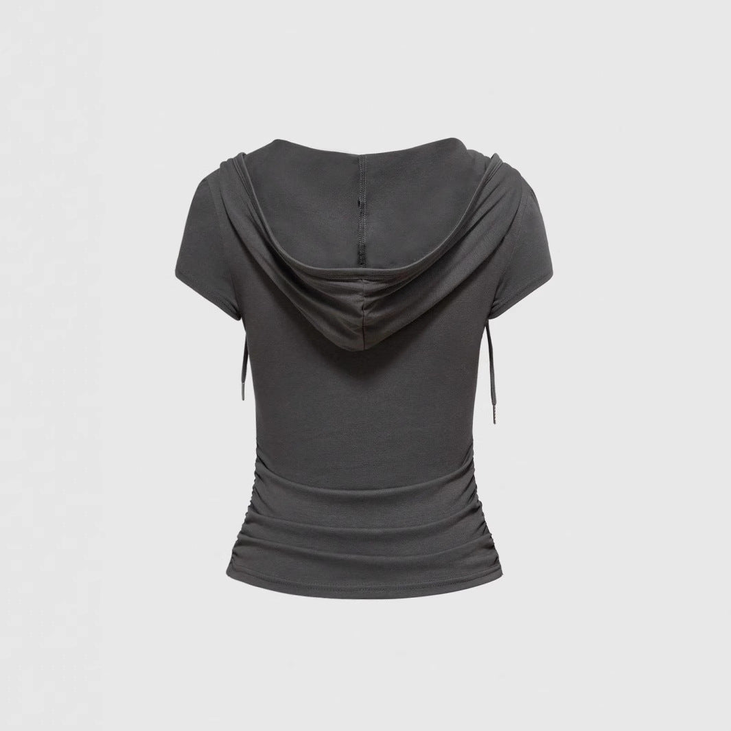 Damen Kapuzen-T-Shirt mit einzigartigem Schriftzug Drune