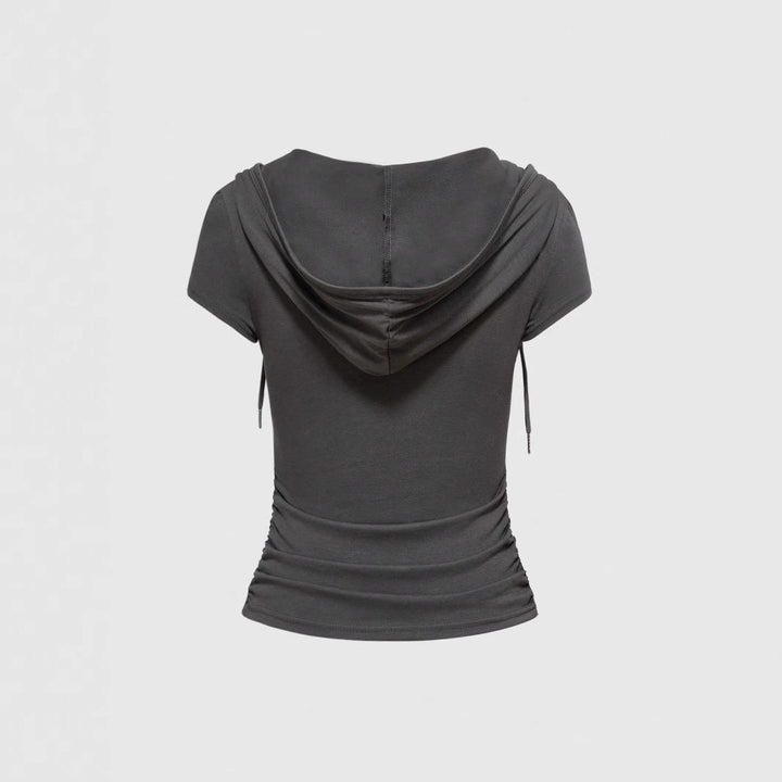 Damen Kapuzen-T-Shirt mit einzigartigem Schriftzug Drune