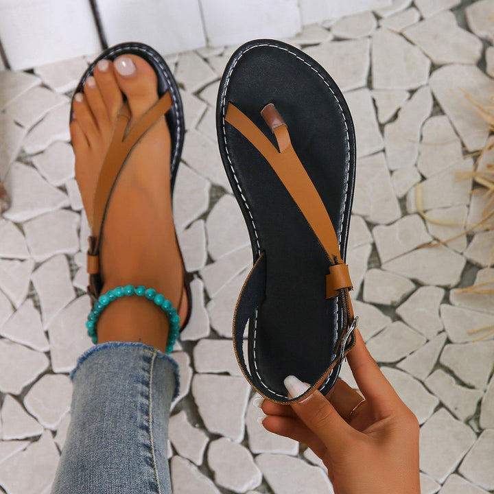 Damen Zehentrenner-Sandalen mit elegantem Riemendesign und komfortablem Fußbett Drune