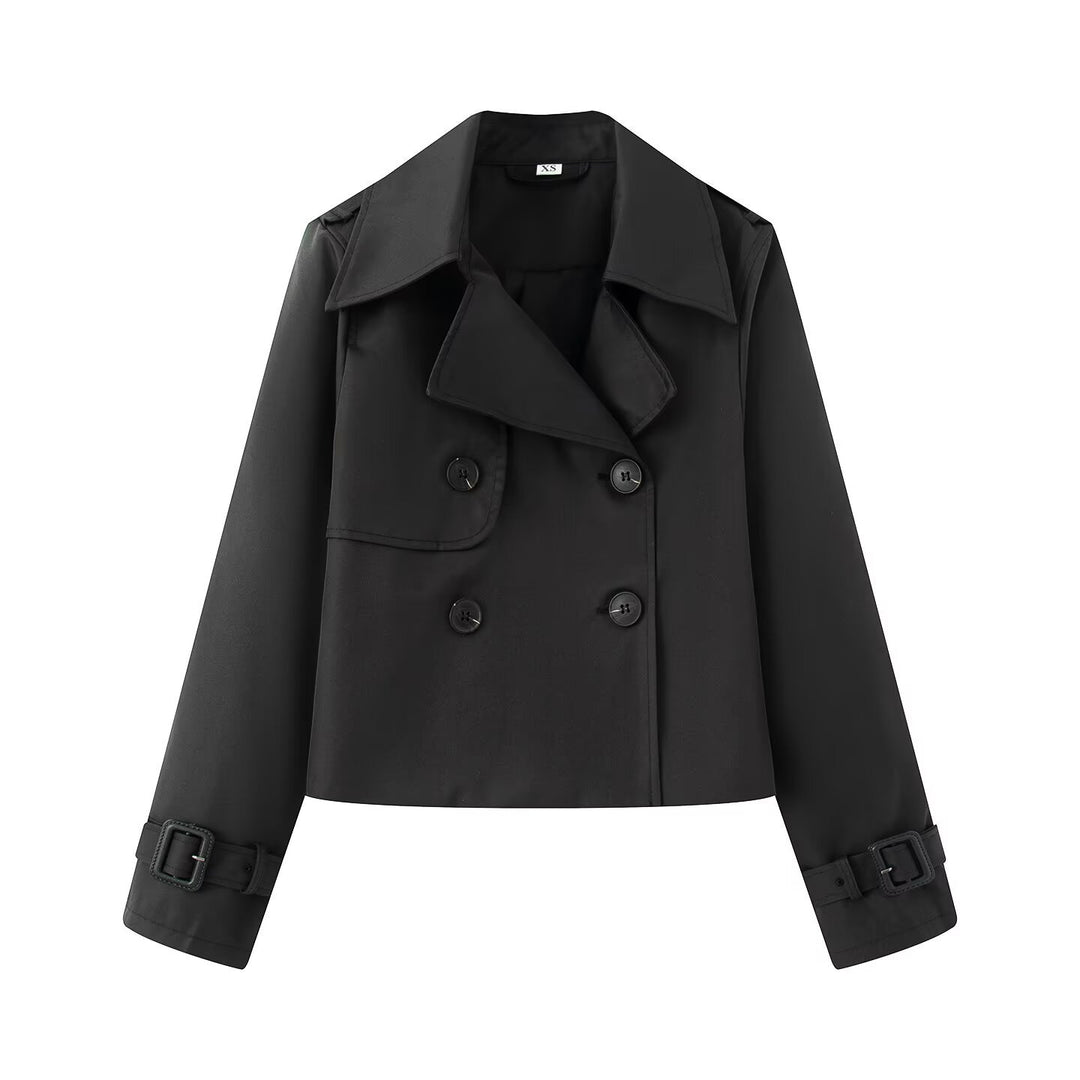 Damen elegante Trenchcoat-Jacke mit klassischen Details Drune
