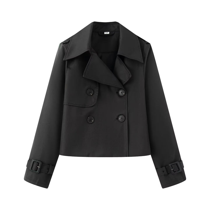 Damen elegante Trenchcoat-Jacke mit klassischen Details Drune