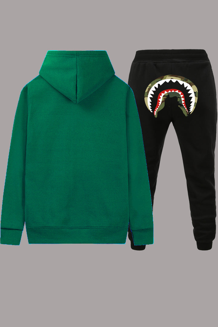 Damen Kapuzenpullover und Jogginghose Set mit kreativem Motiv Drune