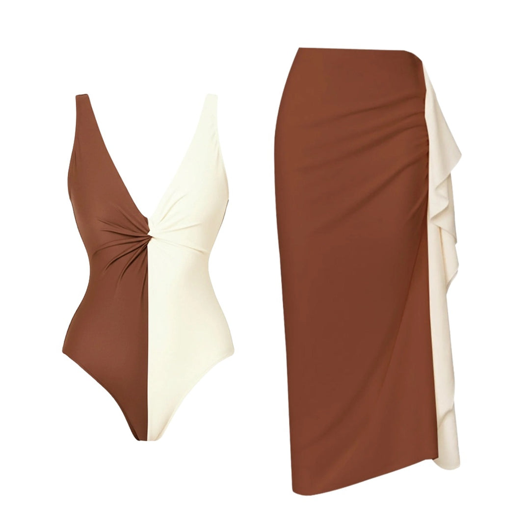 Damen Bikiniset mit eleganter Drapierung und modischem Wickelrock Drune