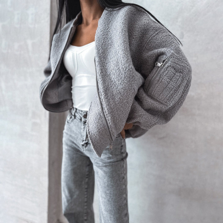 Damen kuschelige Fleecejacke mit innovativem Schnitt Drune