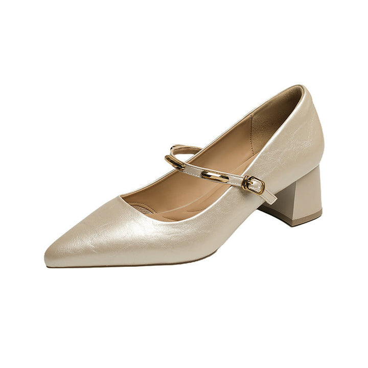 Damen Pumps mit elegantem Riemchen und komfortablem Blockabsatz Drune