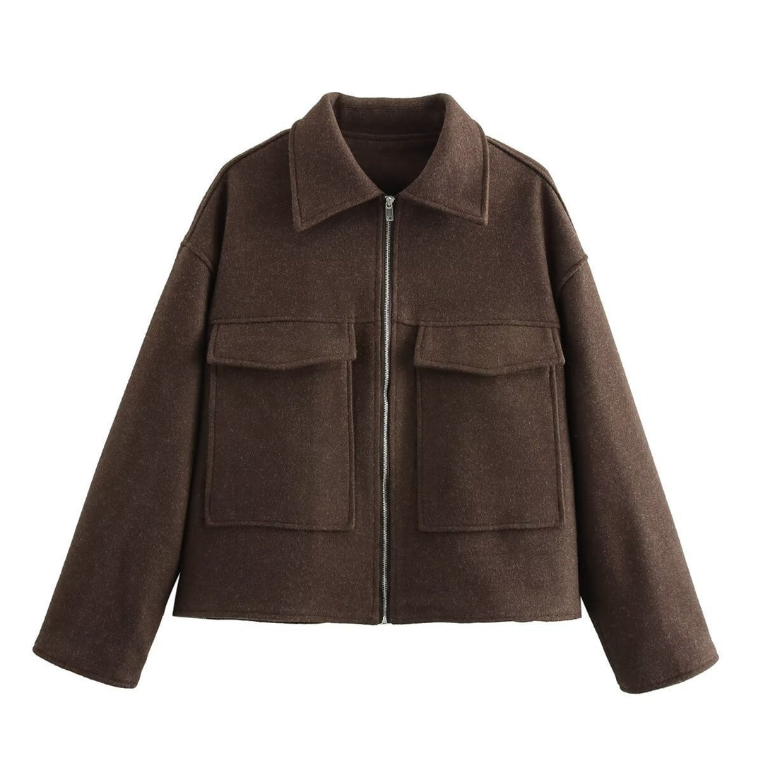 Damen lässige Übergangsjacke mit aufgesetzten Taschen Drune