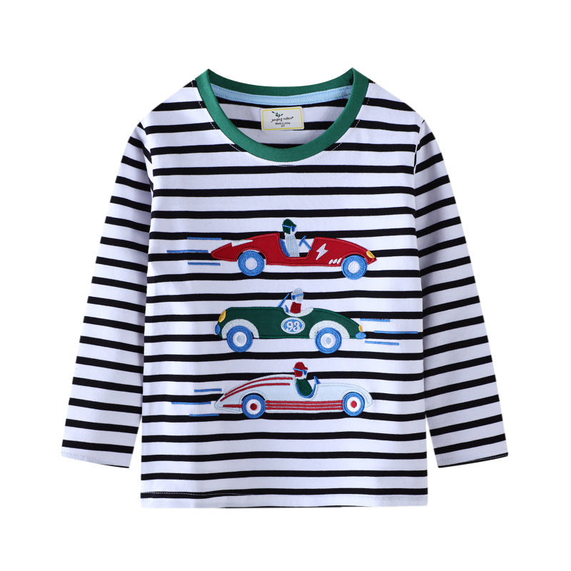 Jungen Langarm T-Shirt mit buntem Rennwagen-Motiv Drune