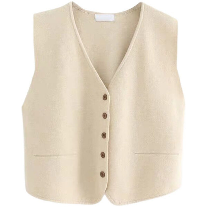 Damen Strickweste mit eleganter Knopfleiste und feinem Material Drune