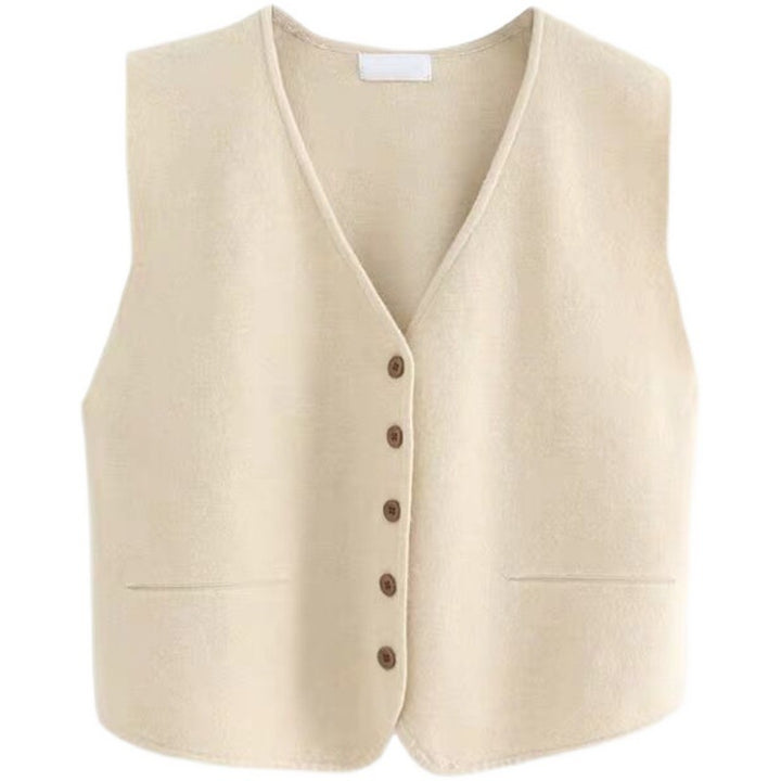 Damen Strickweste mit eleganter Knopfleiste und feinem Material Drune