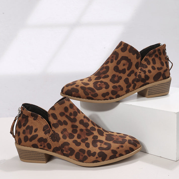 Damen nan spitz zulaufende Schlupf-Ankleboots mit kleinem Blockabsatz und ergonomischem Komfortfußbett Drune