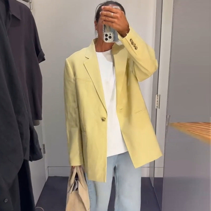 Damen lässiger Leinenblazer Drune
