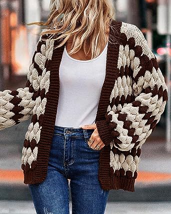 Drune | Chunky StrickStrickjacke Übergroß Passform Offene Front Weich Und Bequem