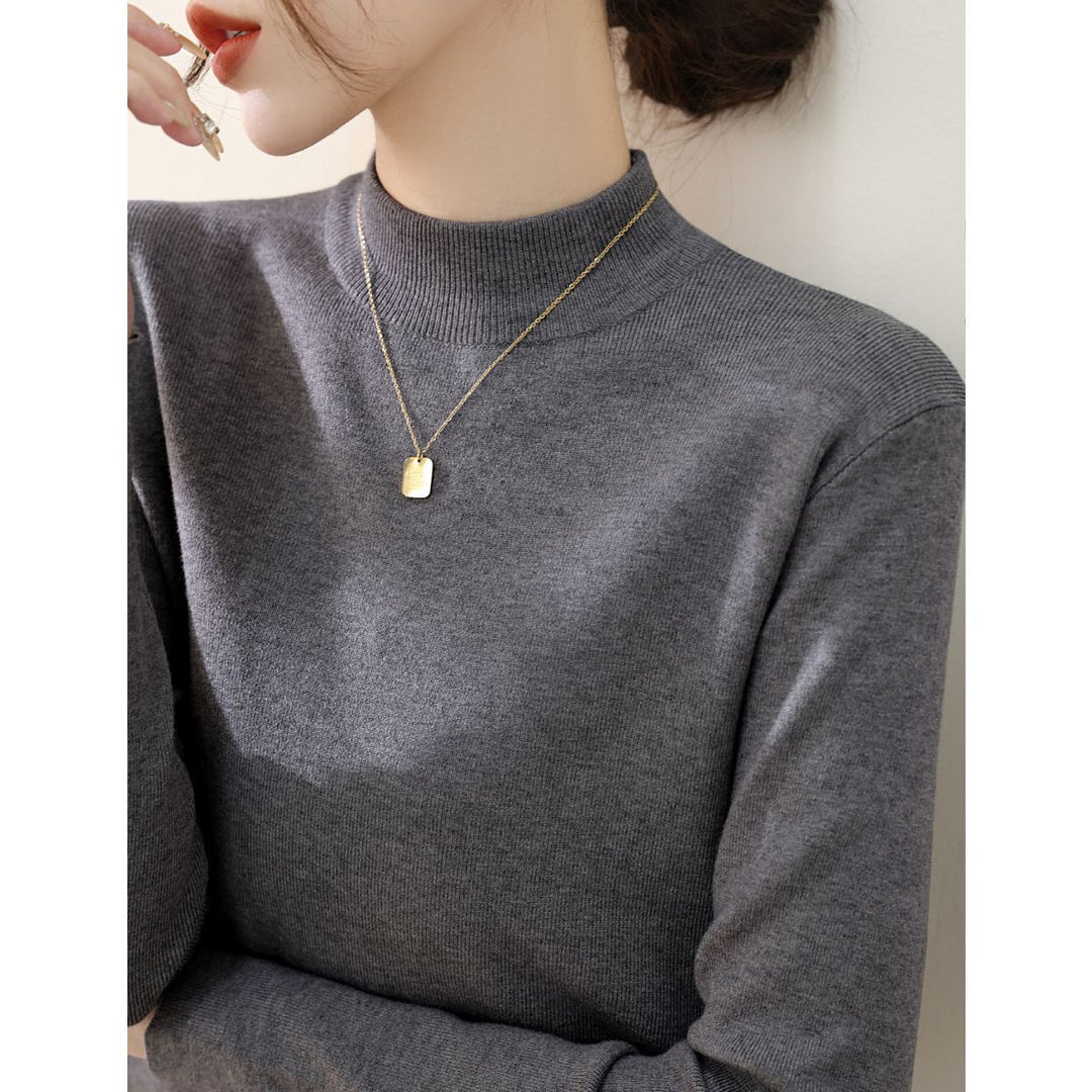 Damen eleganter Rollkragenpullover aus hochwertigem Baumwollmix Drune