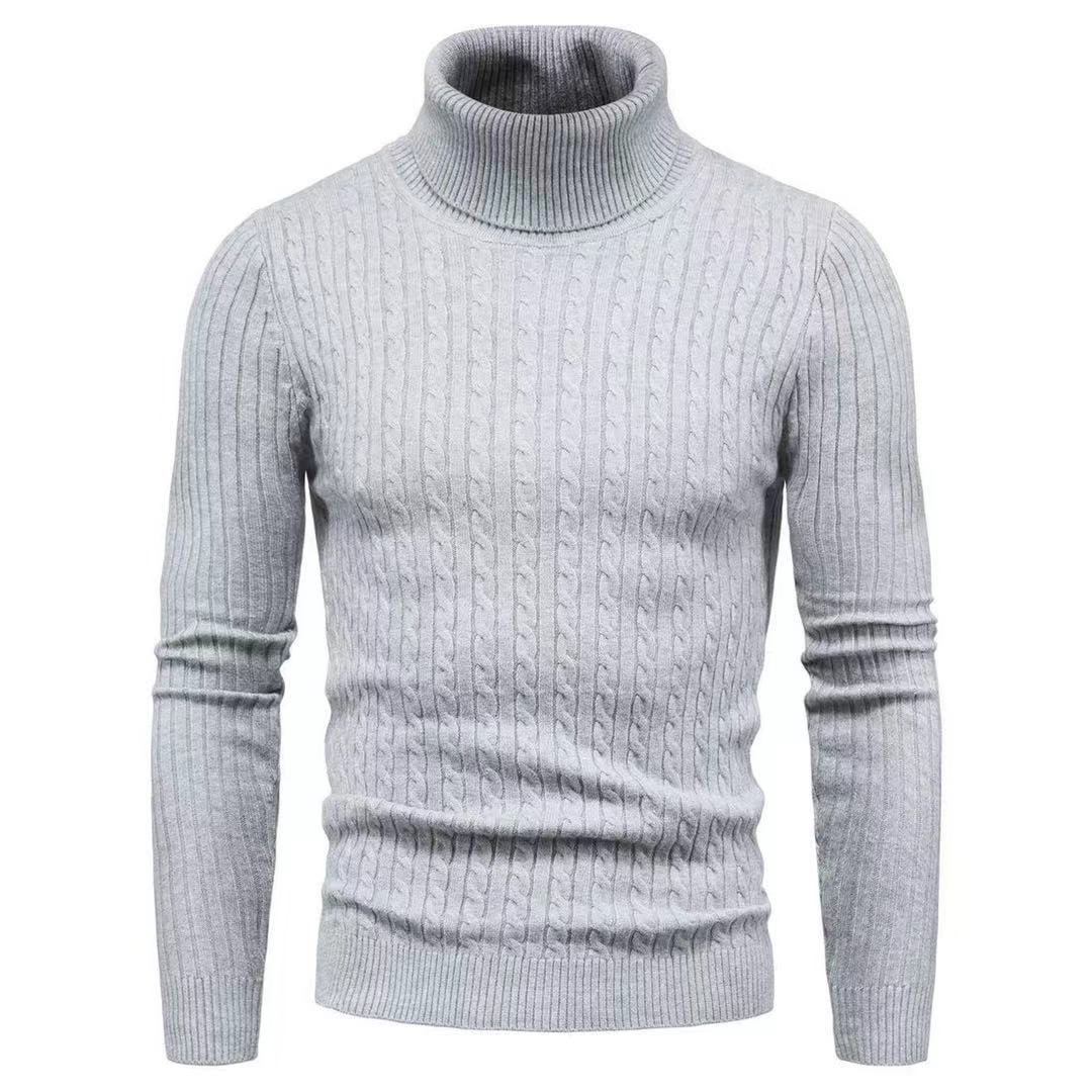 Herren Rollkragenpulli mit strukturiertem Zopfmuster Drune