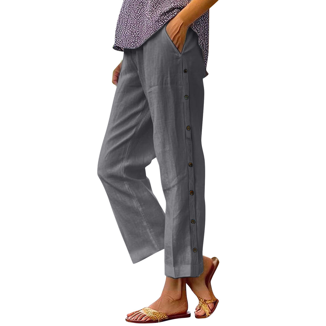 Damen Leichte und luftige Sommerhose mit seitlichen Knöpfen Drune