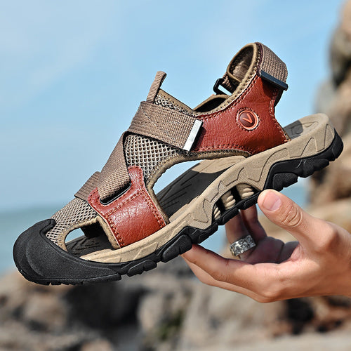 Herren Sportliche Outdoor-Sandalen mit rutschfester Sohle und individuell verstellbaren Riemen Drune