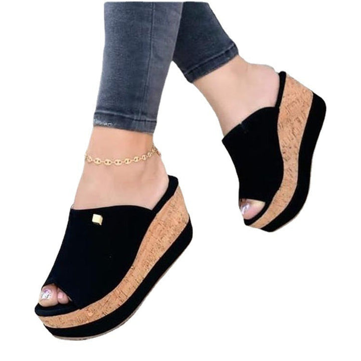 Damen Wedge-Sandalen mit eleganter Korksohle und anpassbarem Obermaterial Drune