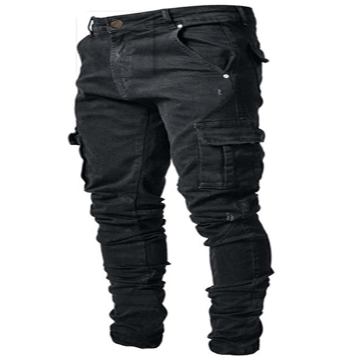 Herren Cargo-Jeans mit befestigten Taschen und lässigem Schnitt Drune