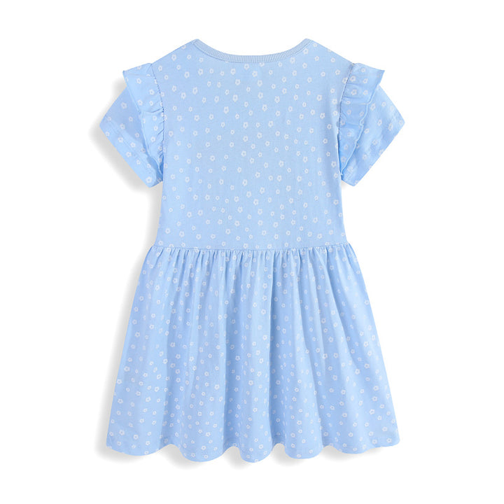 Mädchen Sommerkleid mit niedlichem Einhornmotiv und Rüschendetails Drune