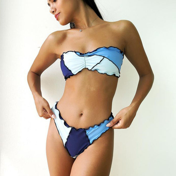 Damen Bandeau-Bikini mit Rüschendetails Drune
