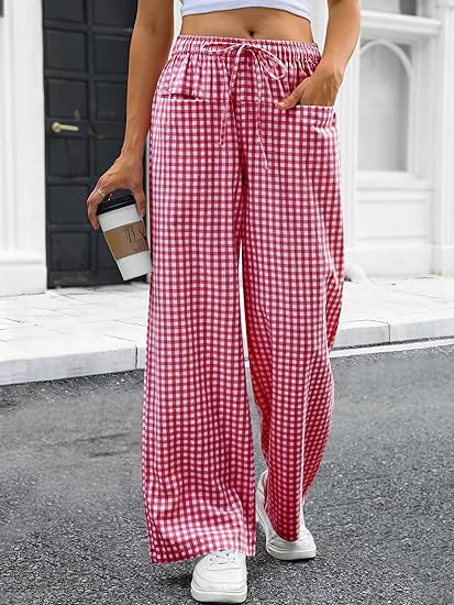 Damen luftige Karottenhose mit Kordelzug Drune