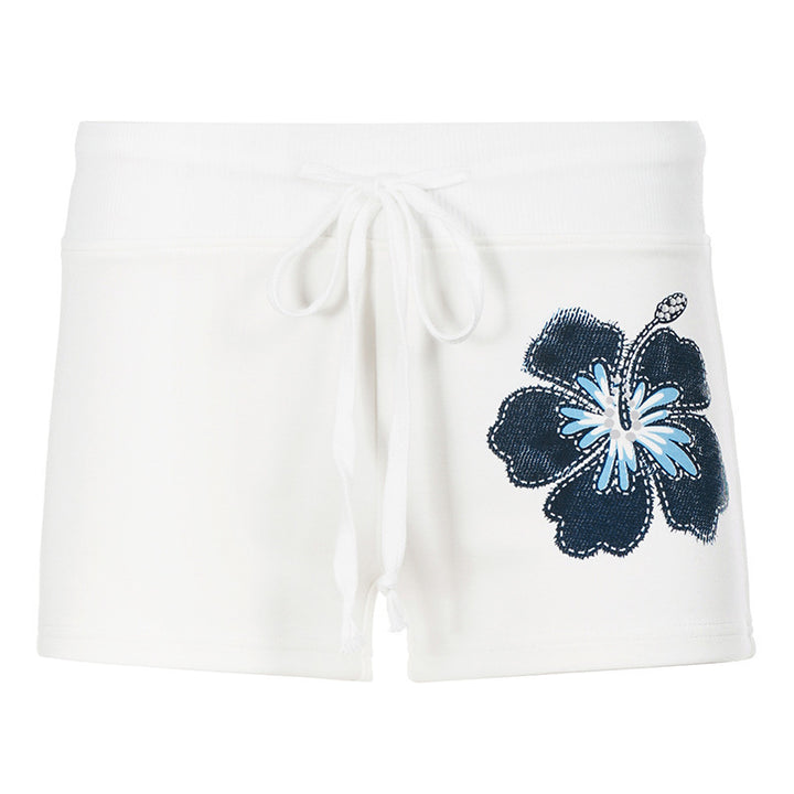Damen Sportliche Short mit floralem Druck Drune